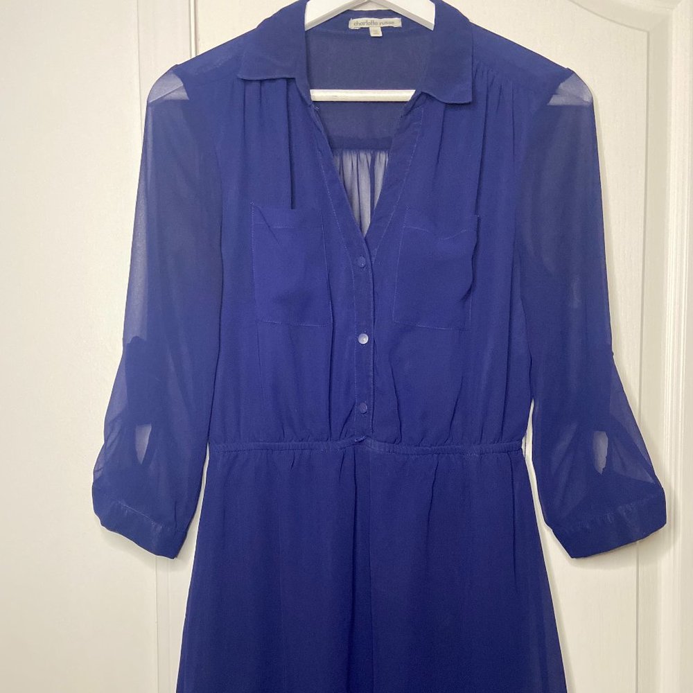 Charlotte Russe - Blue Mid Sleeved Modest Dress - M
